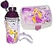 Produktbild 2 tlg. Set: Brotdose + Trinkflasche - incl. Namen - Disney Rapunzel neu verföhnt - Brotbüchse Küche Essen für Mädchen Kinder Vesperdose Lunchbox - Brotkasten für Vesper Frühstück Brotzeitdose / Brotzeitbox - Prinzessin