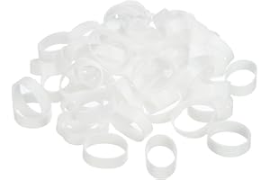 PATIKIL 100 Stück Silikonkautschukband Gummi 31.4mm für Bücher Boxen Weiß