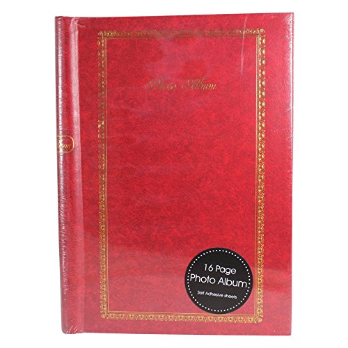 Widdle Gifts Ltd Álbum de fotos tradicional autoadhesivo de tapa dura, color rojo, 16 Page