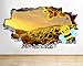 Produktbild tekkdesigns D765 Bumble Bee Sun Blumen Field zerstörten Wand Aufkleber 3D Kunst Aufkleber Vinyl Raum