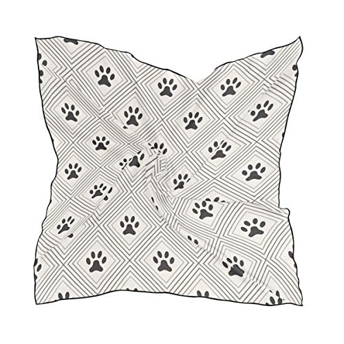Aeykis Cats Dogs Paws Footprints Square Scarf Head Wrap Hair Scarves