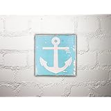 Holzbild Shabby-Chic *ANKER**HELLBLAU* Maritim, 10x10 cm *UNIKAT* - Holzbild, Wandbild, Landhausstil, Shabby Chic, Vintage, Bilder, Motive, Hamburg, Geschenkidee, Souvenir, Deko