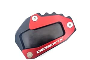 TUKLYE Plaque d'extension de béquille compatible avec les motos Ducati DESERT X 2022 2023 - Support élargi (rouge)