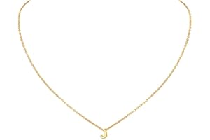 ChicSilver Initial A-Z Letter Choker Necklace for Women 925 Sterling Silver/Gold Plated Monogram Name Jewellery 16+2 Inch Extend Chain(with Gift Box)