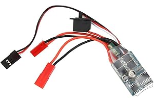 Keenso Controlador de Velocidad de Cepillo de Coche RC, 30A 4-8V Motor de Cepillo de Barco de Coche RC Controlador de Velocidad RC de Dos vías ESC para 1/16 1/18 1/24 Barco de Coche RC