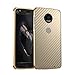 Produktbild Moto E4 Plus Hülle,Grandcaser Aluminum Bumper + Carbon Fiber Acrylic Back Cover [2 in 1] Anti-Kratzer Stoßfest Hybride Schutzhülle für Motorola Moto E4 Plus-Gold