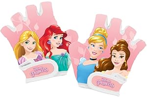 Tataway Guantes de Bicicleta Disney Princess para niñas con Palma Reforzada y Ajuste de Velcro. Talla XS (4-8 años)