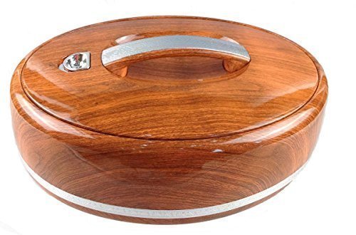 Thermobehälter 5 l Holz Farbe Essensbehälter Speisetransportbehälter Thermoschüssel mit praktischem tragbaren Griff