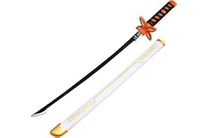 SHASHAYA Demon Slayer Sword 75cm(35in) Bamboo Samurai Sword Katana Sword,Handmade Katana Anime Cosplay Props,Bamboo Blade Toys for Kids,Boys Girls Gift Party Favor
