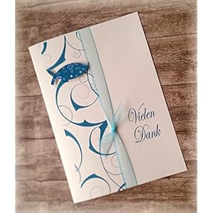 Danksagung Danksagungskarte Danke Kommunion Konfirmation Firmung Taufe Fisch christliche Symbole petrol dunkel türkis