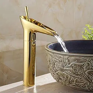 Aquieen Brass Mixer Basin Tap, Gold, Copper finish