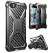 Produktbild i-Blason Apple iPhone SE (2016) / 5S / 5 Hülle Prime Handyhülle Outdoor Case Stoßfest Schutzhülle Dual Layer Cover mit Halter und Gürtelclip, schwarz