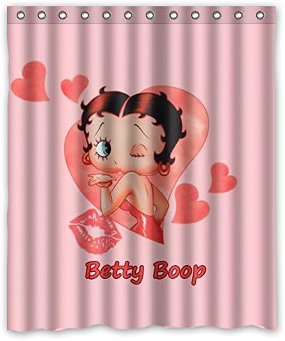 JIUDUIDDODO Coustom Cute Betty Boop Durable Antibacterial Waterproof Polyester Fabric Soft Shower Curtain Size 60"x72" -  Multi -