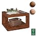 Produktbild FineBuy Couchtisch Massivholz Sheesham Palisander | Design Wohnzimmertisch 58 x 58 x 40 cm quadratisch | Beistelltisch im Landhaus Stil | Wohnzimmer Tisch Möbel Natur Massiv Holz mit Ablage