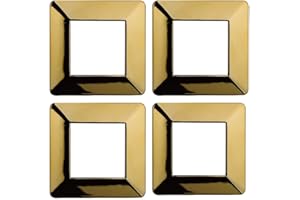 ZOREI 4 Pezzi Placca Compatibile Con Vimar Plana (2 Posti/Moduli, Oro Lucido)