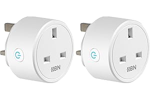 HBN Smart Plug WiFi Socket Work with Alexa Echo and Google Home, Smart Timer Plug, No Hub Required, 2.4Ghz Only (13A/3120W,2 Pack)