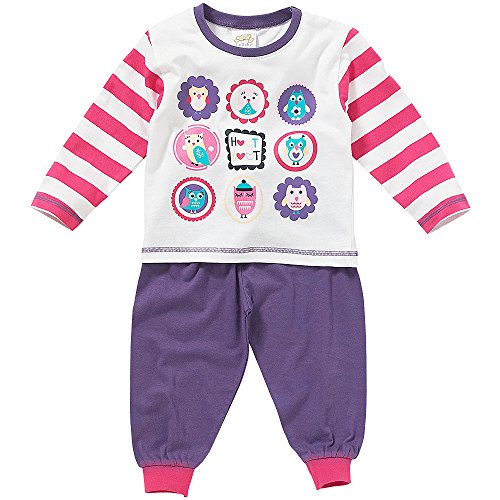 Lullaby Baby Girls Cute Owl Characters Pyjamas - White - Age 18/23 Months