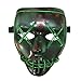 Produktbild Warooms Halloween Kostüm Maske leuchtenden Schädel voller Gesichtsmaske Horror Skelett Cosplay Masquerade Draht führte Licht blinkende Maske Glühen in Dunkel für Karneval Festival Party