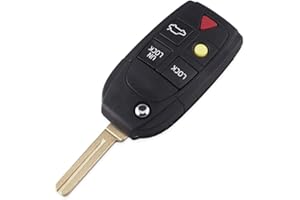 KUYUANSU Nuevo Repuesto de 5 Botones de Control Remoto Plegable para Volvo XC70 XC90 V50 V70 S60 S80 C30 Fob Car Key Case