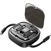 Essager 7in1 Makaralı 60W Type-C Şarj Kablosu Ve Type-C to Usb Lightning D&ouml;n&uuml;şt&uuml;r&uuml;c&uuml; Seyahat Şarj Kablosu