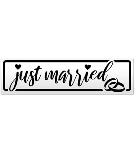 Kiwistar Magnetschild „Just Married“ – 20 Cm Rot, Magnetisch Für Auto & Mehr