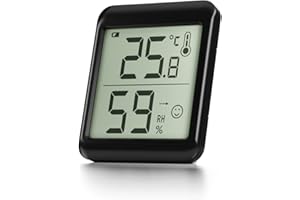 HOMVILLA Thermomètre Hygrometre Intérieur, Petit Thermomètre Intérieur Maison Hygrometre de Haute Précision Moniteur avec Icône de Confort pour Maison Bureau Chambre