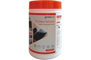 GROOV E Groov-e Screen Wipes - Multipurpose Cleaning Wipes, Single Wet Wipes for Keyboards, Cameras, Monitors, Phones, & More - Resealable Container, 100 Pack