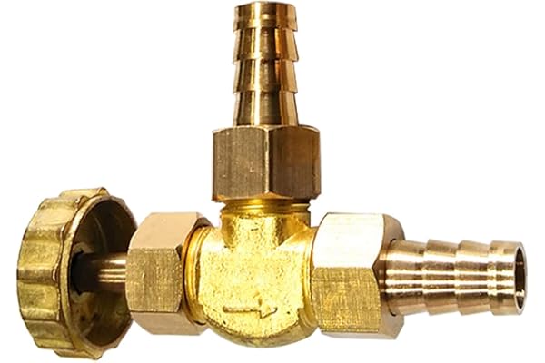 Mässing Nål Armbågsventil för Gas/Luft/LP-rör Justering Gate Vinkel Nål Ventil (L-form φ10mm)