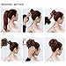 FESHFEN Ribbon Ponytail Hair Extensions Wavy Curly Messy Hair Bun Extensions Scrunchy Scrunchie Hair Bun Updo Hairpiece Donut Hair Chignons Hair Piece Wig Medium Blonde & Bleach Blond Mixed Hairpiece