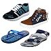 Earton Men Combo Pack of 4 Sports Shoe With Casual Shoe, Sandal & Flip-Flops RS.849.00