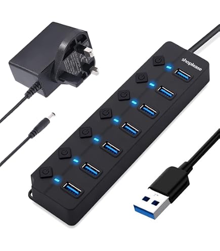TP-Link UH700 Hub USB 3.0 A 7 Porte Con Alimentatore 12V/2.5A E Cavo 1 Metro, Nero, Compatibile Windows/Mac/Linux