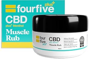 fourfive CBD Muscle Rub 300mg (High Strength) with Cooling Menthol & Vitamin E for Muscle Relief, Natural & Vegan Friendly - 45ml