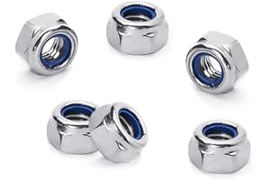 NOKDAL Lot de 100 Ecrou M4 Inox Ecrou Frein Ecrou Nylstop écrous Autobloquants écrous Hexagonaux écrou de Blocage Ecrous Freinés pour Boulons et Écrous,la Menuiserie, la Construction, la Plomberie,