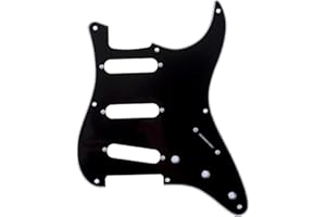 Musiclily Pro 8 Otworów Typu Vintage Pickguard 50s 57 SSS Maskownica do Gitary American Stratocaster, 3-warstwowy Czarny