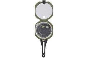 DIOCHE Brújula Brunton Compass Green Professional Outdoor Brújula Geológica de Alta Precisión Brújula Fluorescente Impermeable