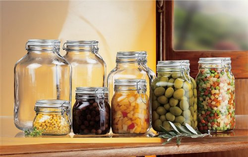 2er Set 1,0L Original Fido Einmachglas mit Bügelverschluss und Gummiring - 2