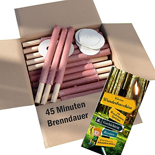 Wachsfackeln 45 min Brennzeit 100 Stück Fackeln Pechfackeln