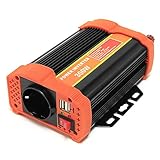 Einfache Verbindung mit der Fahrzeugbatterie(Zigarettenanzünderkabel ), günstige Konvertion von 12VDC auf 220-240 VAC.