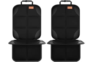SMART ELF 2 pack Car Seat Protector - for kids, Child with Waterproof Fabric & Thickest Padded Cover & Featuring Best Size Coverage Available & Organiser Pockets - Fits Isofix