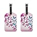 Produktbild COOSUN Rosa Schmetterlinge Gepäckanhänger Reisentiketten Tag Name Kartenhalter für Gepäck Koffer Tasche Rucksäcke, 2 STÜCKE