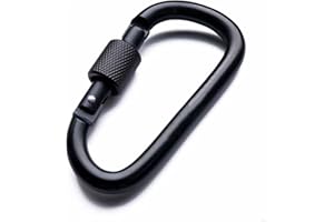 SoftcuteLee Aluminum Alloy Carabiner Heavy Duty D Ring Clip Hook Locking Carabiner D Shape Keychain Camping Accessories for Outdoor, Fishing, Hiking, Traveling, Fishing, Backpack