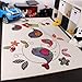 Kids Rug Bird Design Cream Blue Orange Green 80x150 cm