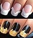 NAIL ART SET #172. x48 FRENCH MANICURE TIP GUIDES & A LARGE GOLD LEAF SHEET FOR CUSTOM DESIGNED NAIL! x48 TIPS GUIDES IN 3 STYLES (x16 OF EACH STYLE) SMILE LINE STRIPING TAPE STICKERS DECALS & STUNNING 24KT GLIZZY GOLD LEAF FOR FULL HOLLYWOOD NAILS! ALL CAN BE USED WITH NATURAL GEL ACRYLIC STICK ON NAILS! USE WITH POLISH VARNISH GLITTER DUST CAVIAR BEADS ALLOYS WATER NAIL TRANSFERS DECORATIONS CONFETTI FIMO SHAPES TAPE PENS RHINESTONES - GET CREATIVE!