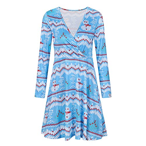 She Charm Imprimé Laid de Noël Une Ligne féminine Robe évasée Pull,D,S