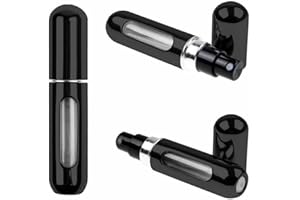 Fia Direct Perfume Atomiser Aftershave Travel Refillable Bottle Portable Handbag Spray-5ML Nicotine Free (Black)