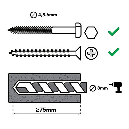 Purovi® Drehbare Wand und Deckenhalterung aus Edelstahl für Sling Trainer Boxsack Hängematte | 5x5cm Drehbarer Pad + Karabienerhaken inkl. 4 Schrauben und 4 Fischer DUOPOWER Dübel - 5
