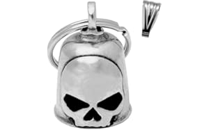 CUSTOMprivé Clochette moto Guardian bell Skull crâne porte-Bonheur motard Biker porte clef. Livrée avec étui velours cadeau.