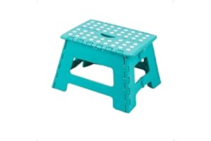 ‎REKORD QUALITÄT IN IHRER HAND Rekord Klapptritt aus Kunststoff- in Blau (BxTxH 35x27x22 cm) rutschfeste Oberfläche & Füße mit Gumminoppen, Tritthocker, Kinderhocker, Fußhocker, Badhocker, Klapphocker