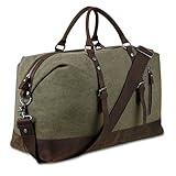 BLUBOON Weekender Vintage Reisetaschen Leder Segeltuch...