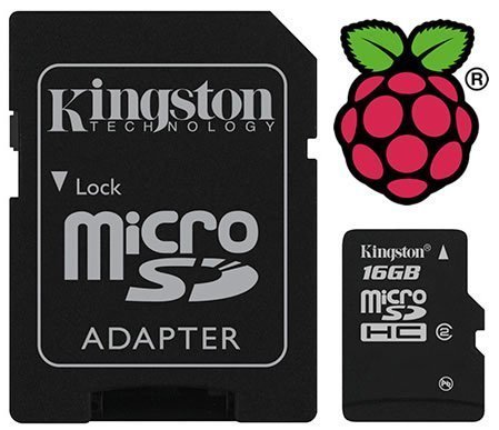 Mikro SD Karte vorgeladen mit NOOBS or Raspbian für Raspberry Pi Modell Null, B+ & Pi 2, Class 10 - 16GB-Raspbian